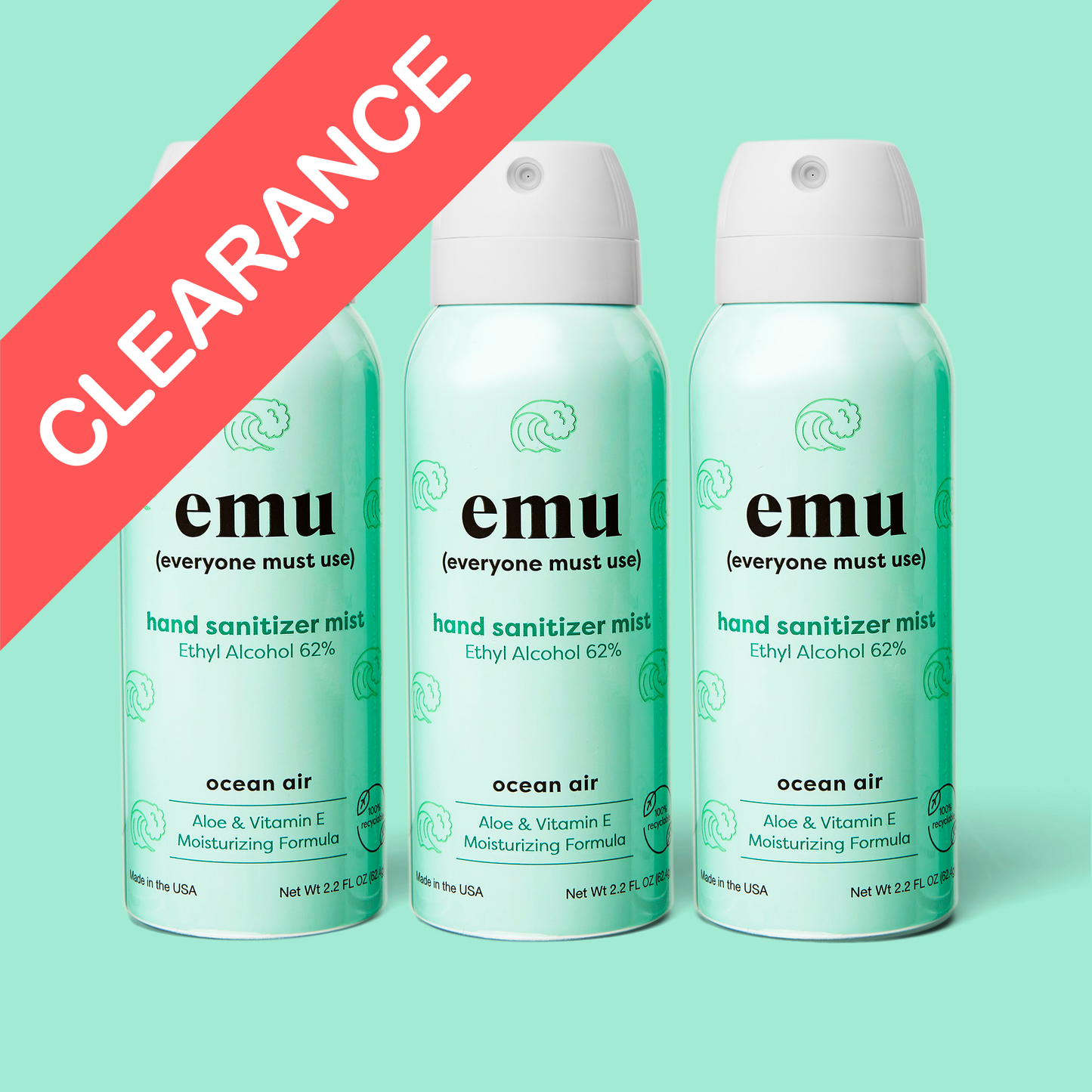 CLEARANCE emu Hand Sanitizer Mist - Ocean - 2.2oz (Copy)
